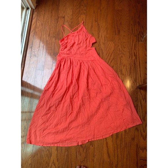 INA Orange Backless Midi Dress Size L - Picture 1 of 3